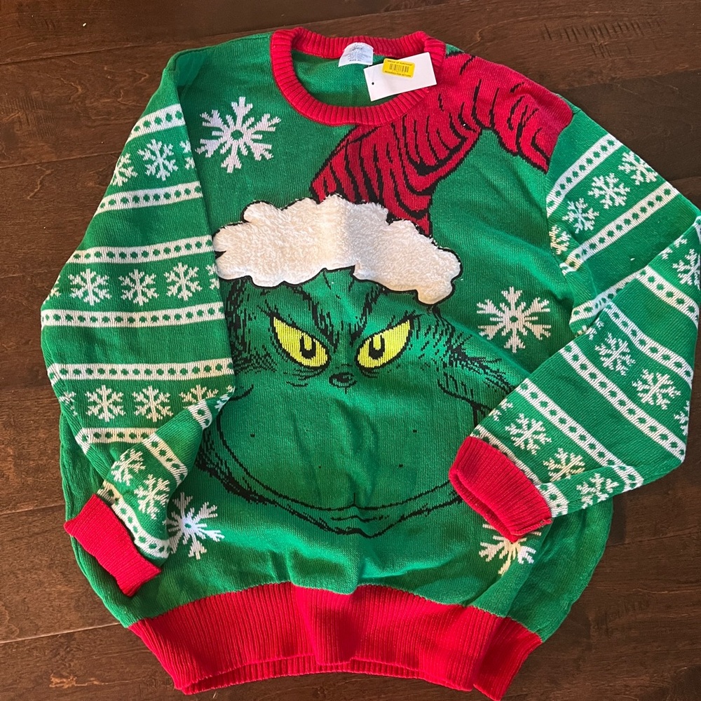 Green and Red Grinch Christmas Sweater